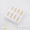 8PCS OF ASSORTED CZ DANGLE 316L SURGICAL STEEL O-RING NOSE HOOP BOX